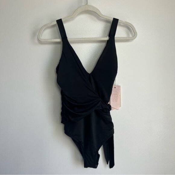 Free People We are HAH Wrap it Up Swimsuit in Black - S - Picture 2 of 8